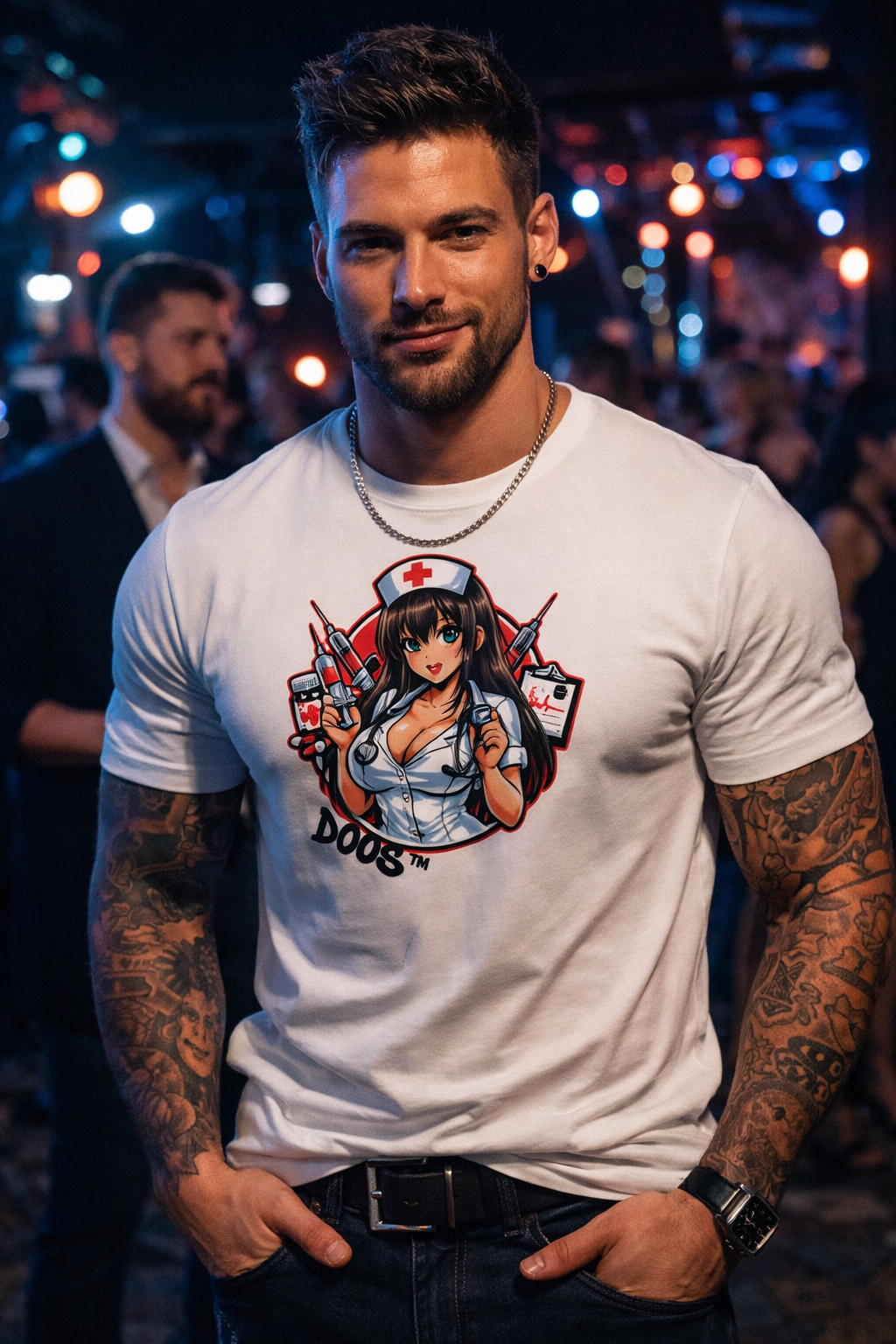 DOOS™ Naughty Nurse Anime Crew Neck T-Shirt